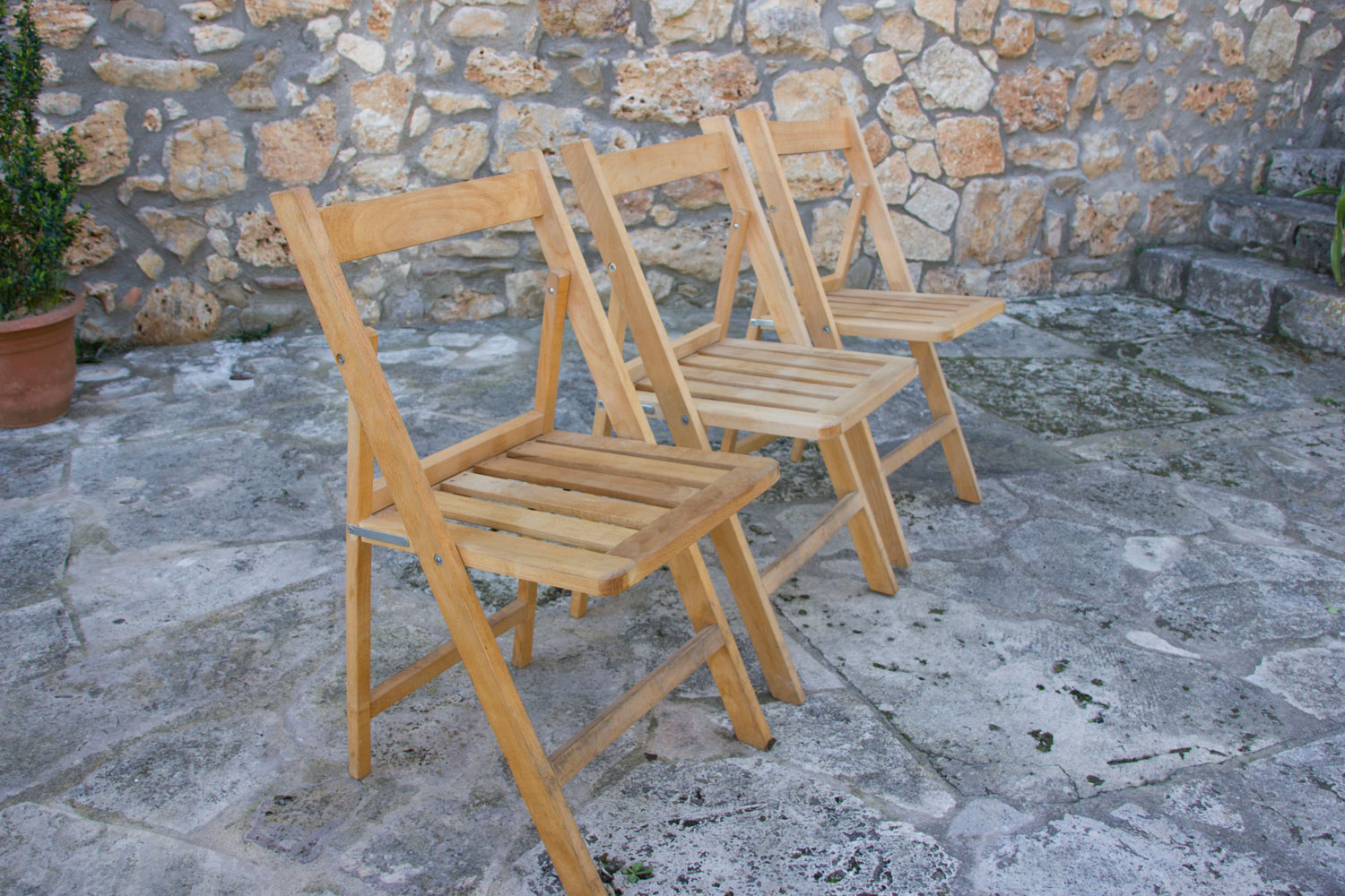 cadira plegable de fusta